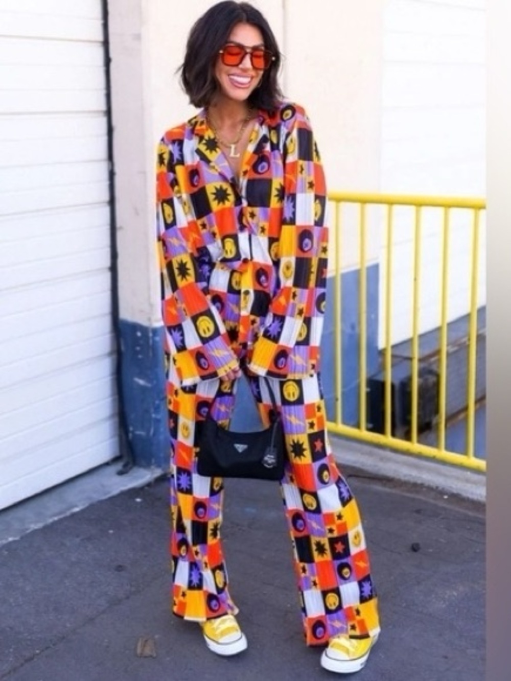 Dressed in LALA - Not Made to Be Subtle Plissé 2 Piece Pant Set - Small